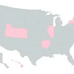 These 13 US states shaded pink require insurers to cover IVF